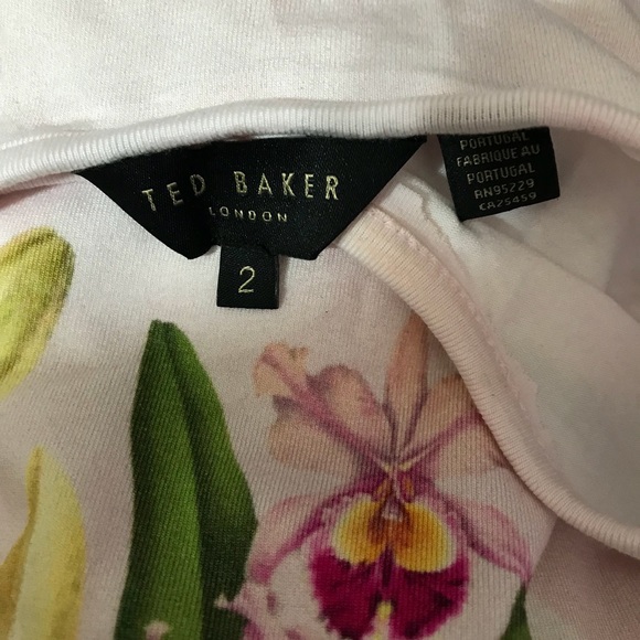 SOLD! Ted Baker London Floral Midi Dress Size 2 - Picture 7 of 7